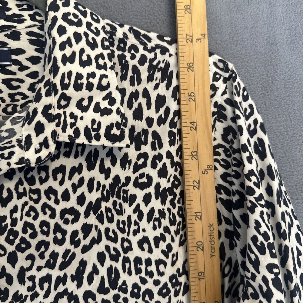 Lands End No Iron Supima Button Up Shirt Leopard Print‎ Womens Size 16 Office - Picture 4 of 7
